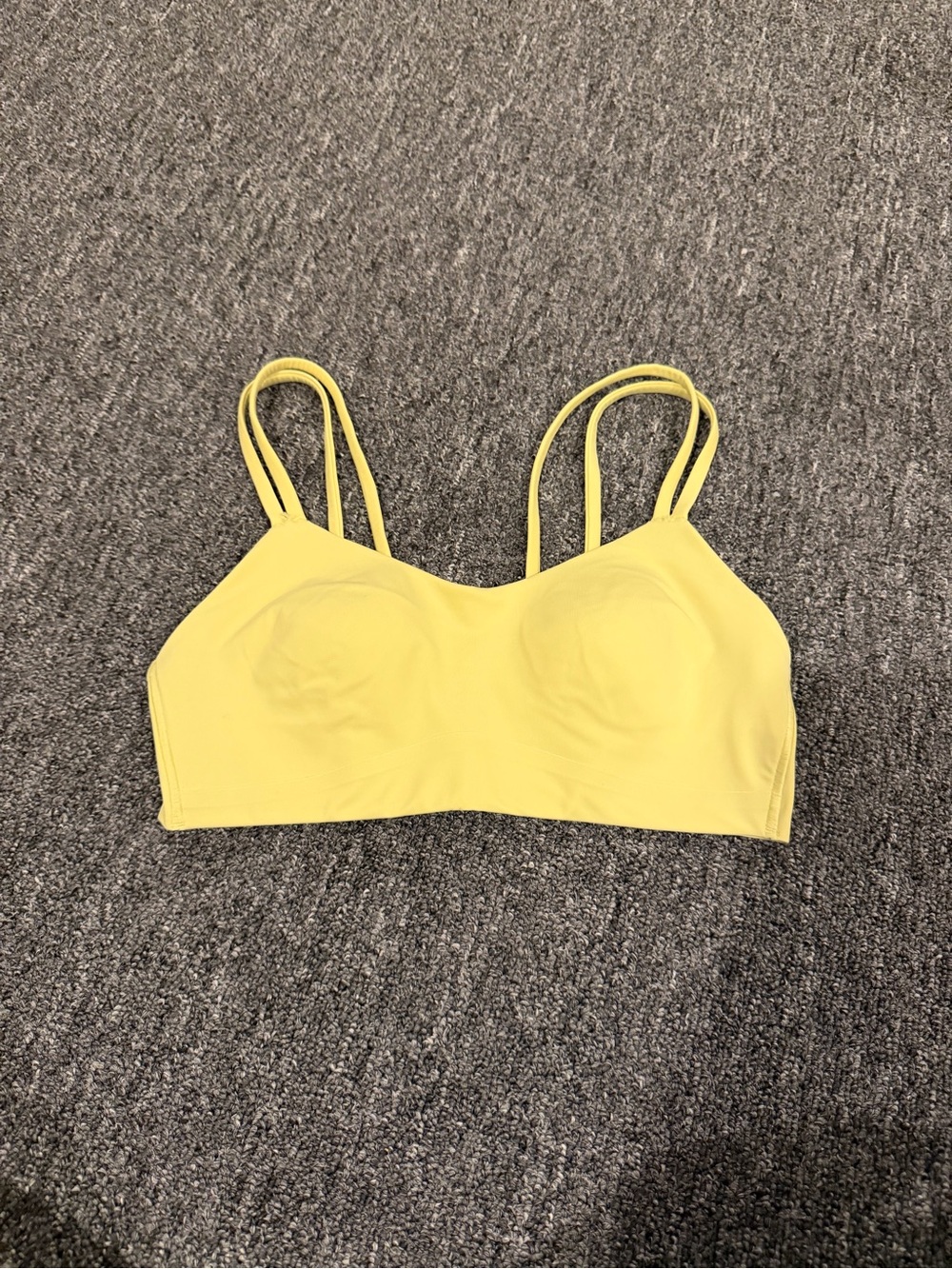Lululemon Yellow Strappy Sports Bra Size 6 Padded Longline – Like New